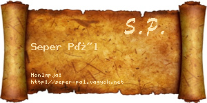 Seper Pál névjegykártya